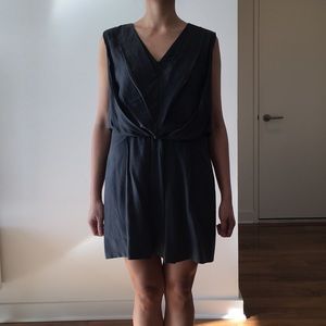 Slate Silk Gladiator Dress